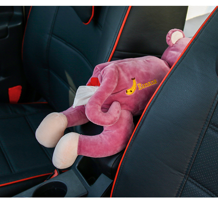 Creative Pipi Monkey Tissue Box Car Accessories Tissue Holder Hanging Car Seat Back Tissue Box Cartoon Cute
