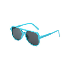 New trendy cool pilot-style double-bridge children's sunglasses&mdash;unisex, for boys and girls, polygonal colorful frame sunglasses with UV protection.