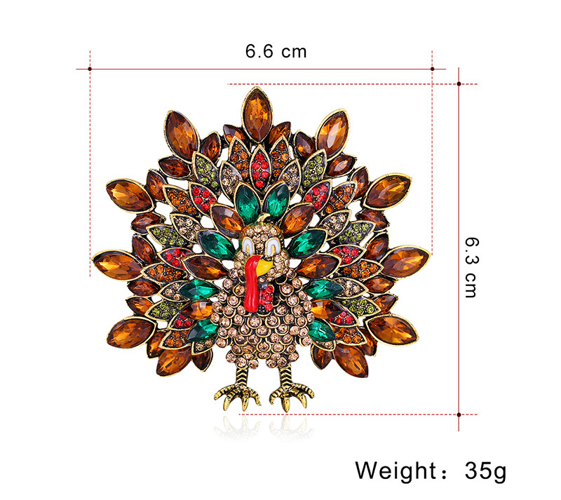 Creative Retro Peacock Brooch Fashion Full Diamond Animal Brooch display picture 1