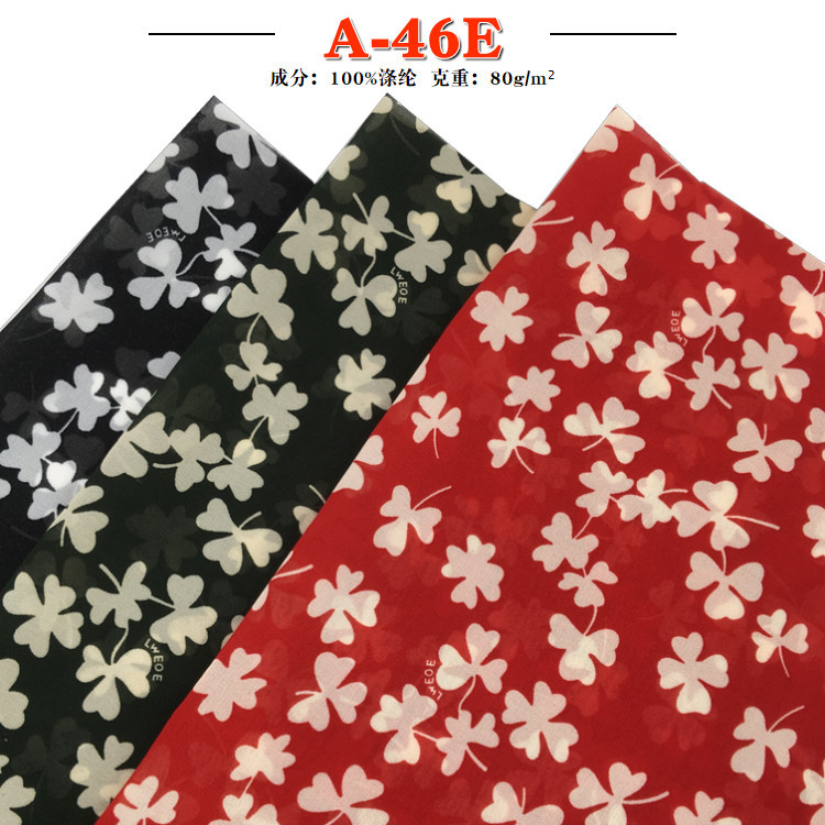 Clover Floret Botany printing Spring and summer 2021 new pattern printing Fabric Women's wear Dress Chiffon jacket Fabric