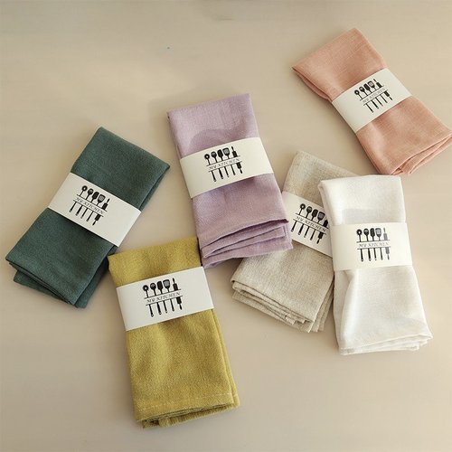Cotton and linen napkins, home kitchen napkins, plain placemats, square tea towels, linen and cotton napkins