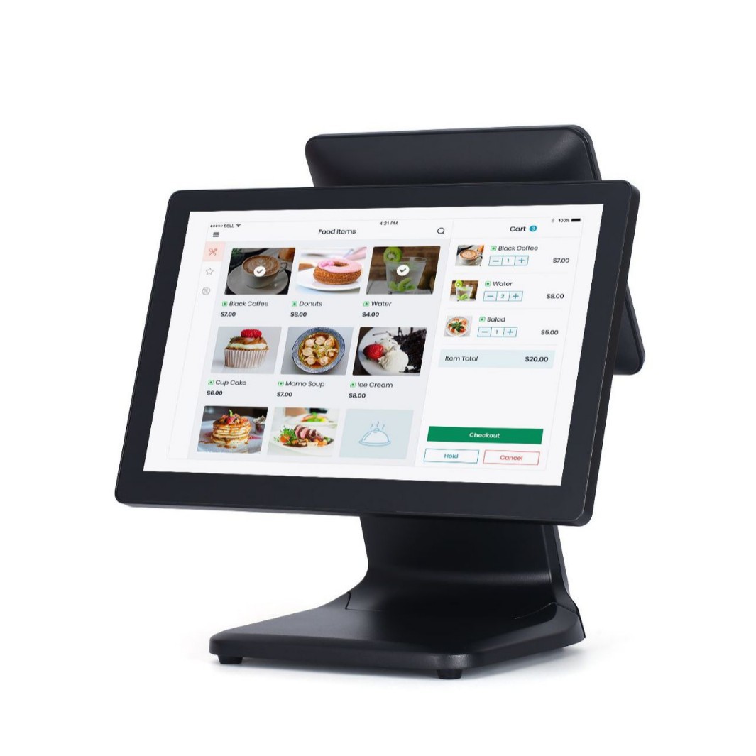 工厂直销18.5双屏触摸收银一体机超市餐饮点单专用收银机