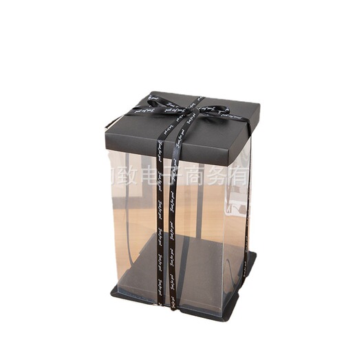 25cm 40cm rose bear outer packaging gift box transparent pvc gift box