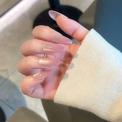 北極光穿戴甲ins碎鑽短款貓眼美甲預製甲片假指甲貼片可拆卸甲片