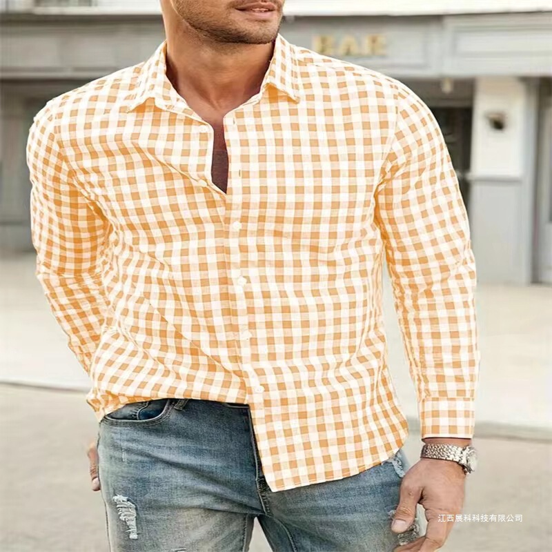 Men's Plaid Shirt Long-Sleeved Fashion Casual Evening Dress Holiday All-Season Lapel Shirt 3D Printed Red Plaid Men's Plaid Shirt Long-Sleeved Fashion Casual Evening Dress Holiday All-Season Lapel Shirt 3D Printed Red Plaid