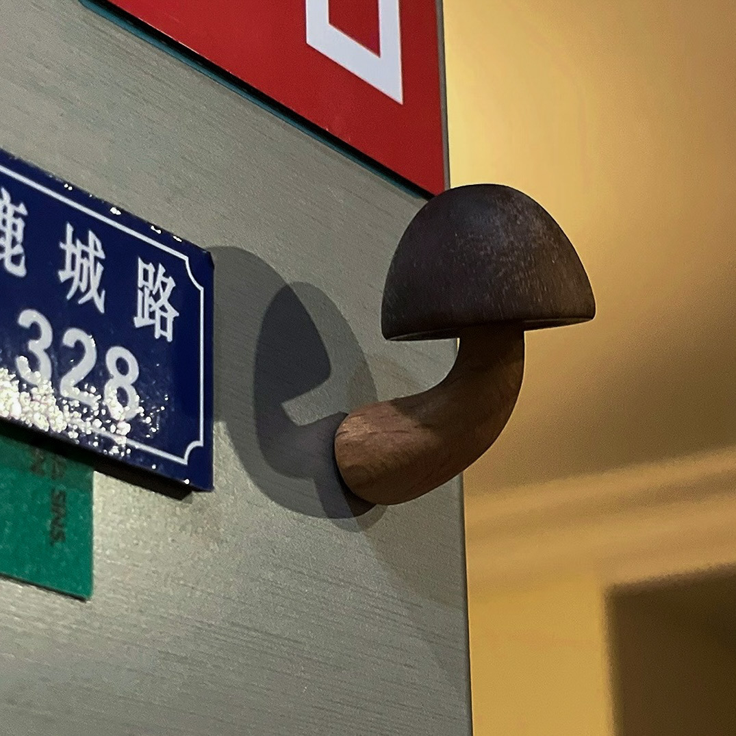 Mushroom Pattern Cute Style Cute Mushroom Wood Refrigerator Magnet