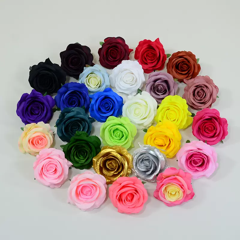 仿真花中玫瑰花朵批发婚礼布置花墙装饰diy插花花盒制作摄影道具