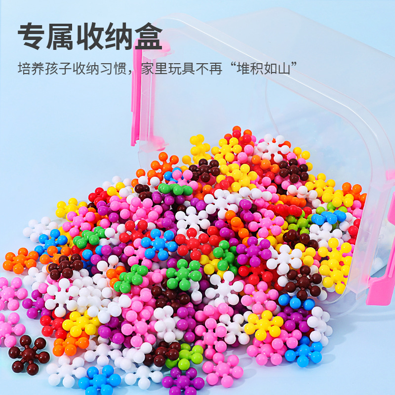 3D tridimensional giratoria Plum Blossom bloques de construcción niños ensamblados juguetes educativos inteligencia desarrollo jardín de infantes gran partícula copo de nieve