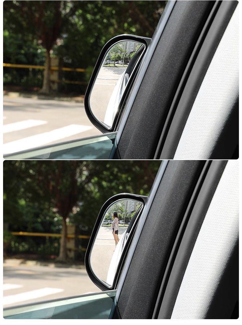 Car Second-Row Rearview Mirror, Exterior Adhesive Auxiliary Mirror, Rear Seat Observation Mirror, B-Pillar Auxiliary Mirror, Door Opening Mirror