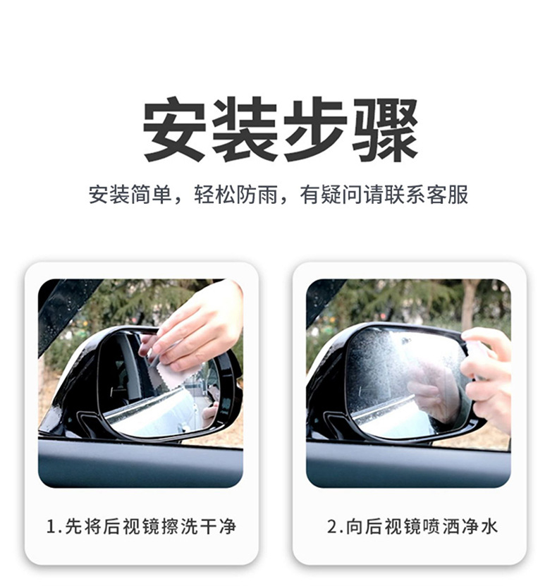 Hong Kong and Macao Right Rudder Overseas STEPWGN RP8 Rearview Mirror Rainproof Film Sticker Rearview Mirror Waterproof Film Modified Supplies