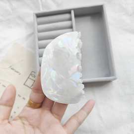 高级感醋酸抓夹精致人鱼姬半圆鲨鱼夹百搭大号发饰高马尾盘发批发