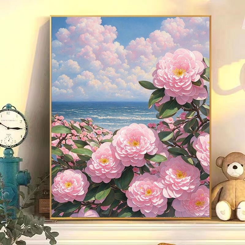 30種類の花卉diyデジタル油絵の震え音電気商が次々と露店を出してバラの手描き装飾画を卸売りした|undefined