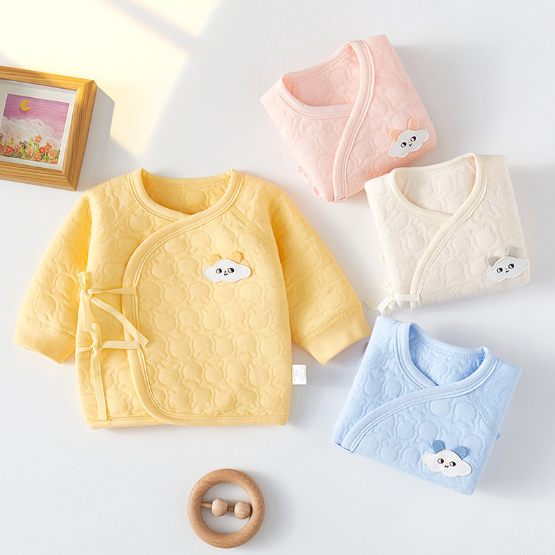 新生兒保暖半背衣嬰兒和尚服春秋上衣純棉長袖無骨男女寶寶冬衣服