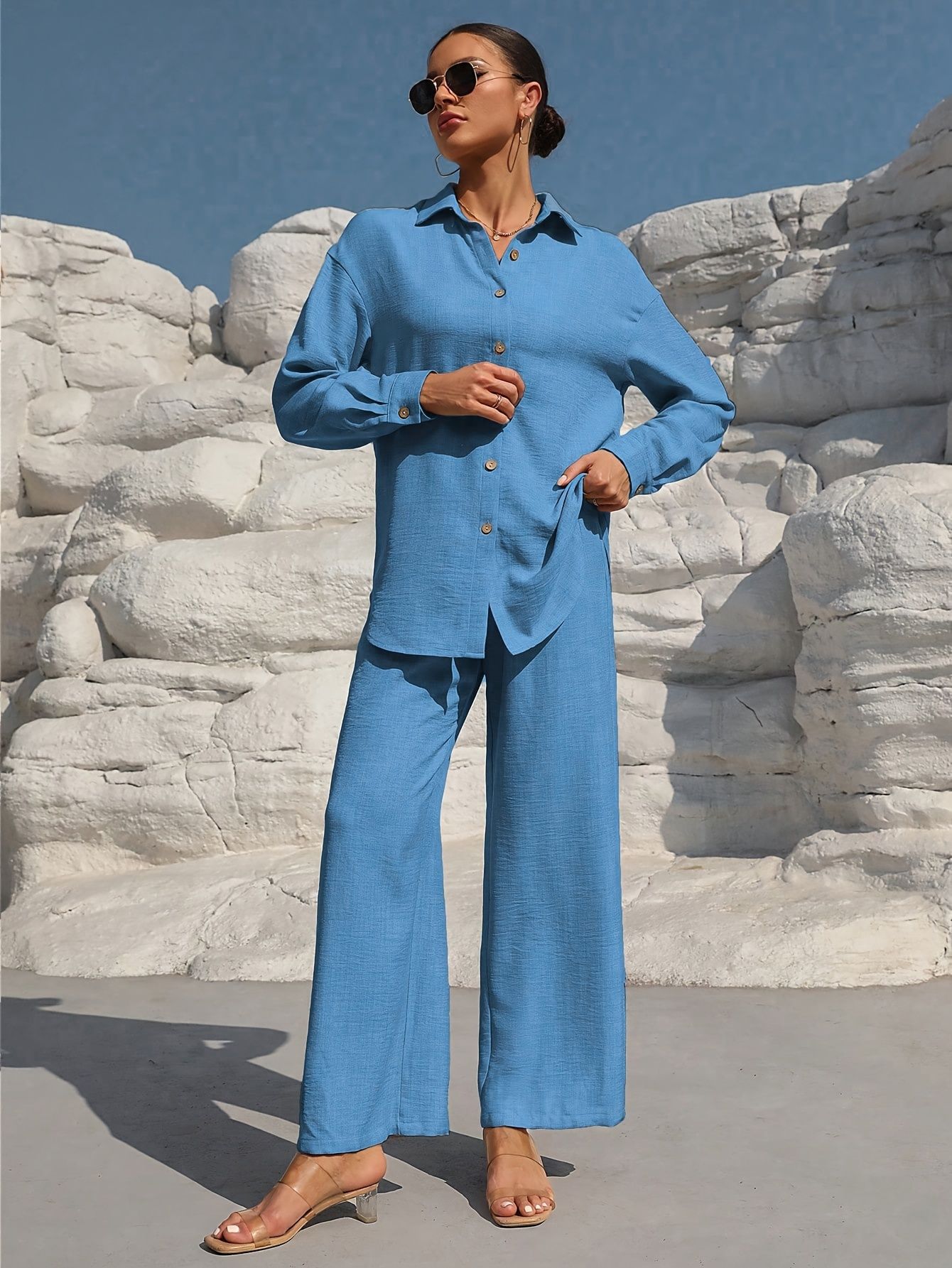 Elegant Two-piece Long-sleeve Cardigan Set For Women Plus Size_voghion.com