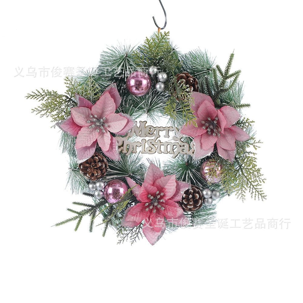 Christmas decorations wreath scene layout door hanging Christmas pine ring Christmas tree hanging pendant scene layout props