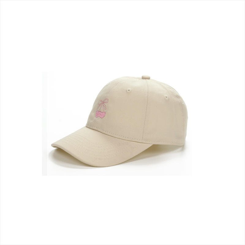 Cute, Modern Style, Sweet Style Women's Cute Modern Style Sweet Cherry Solid Color Bow Knot Curved Eaves Baseball Cap