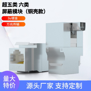 Direct Supply Gigabit Pure Copper Gold-Plated Category 5E and Category 6 Cat5E6 Shielded Network Wiring Type Network Information Module