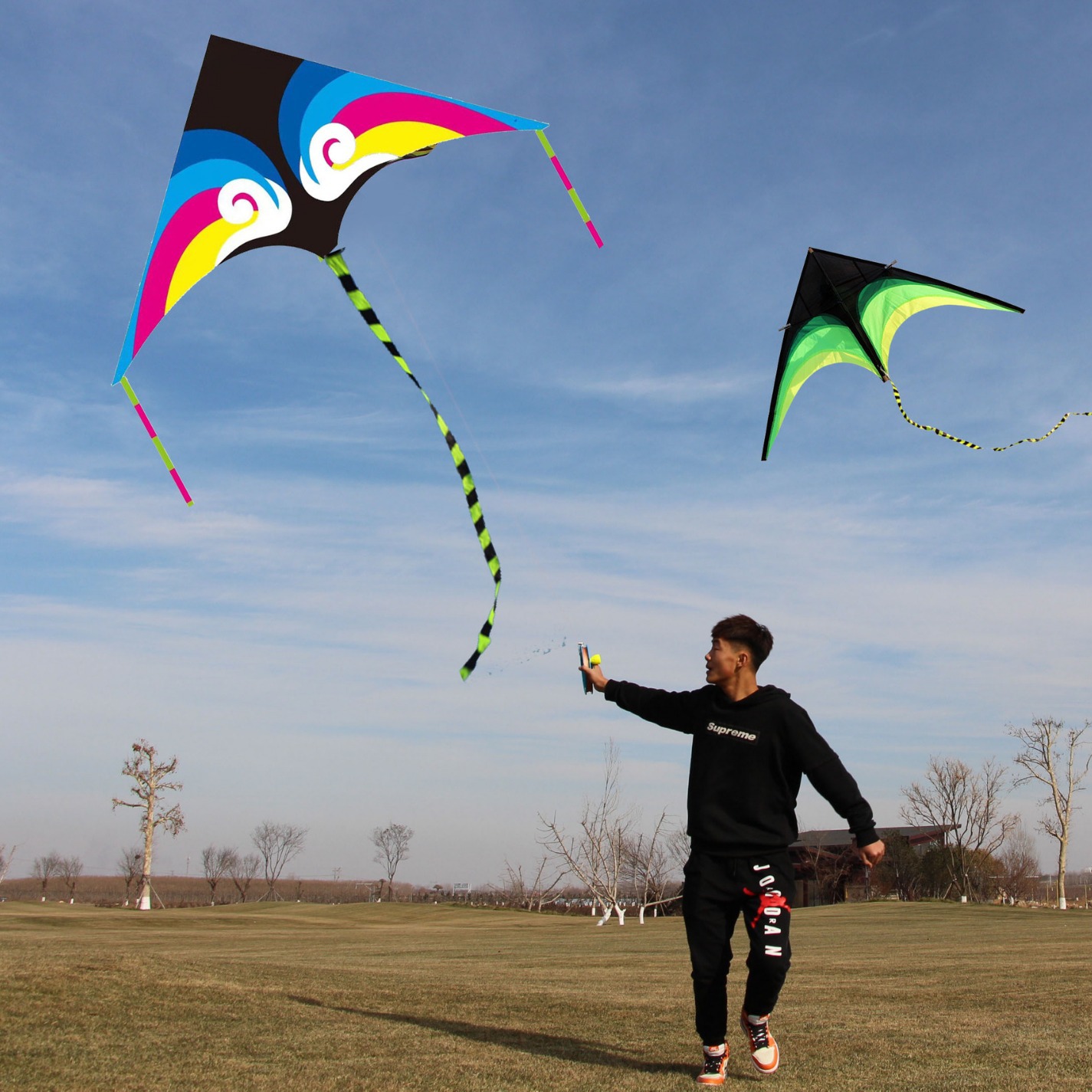 kite Mosaic 17 tail aircraft kite Bright cloth kite Breeze Nasty easily fly adult Big kites