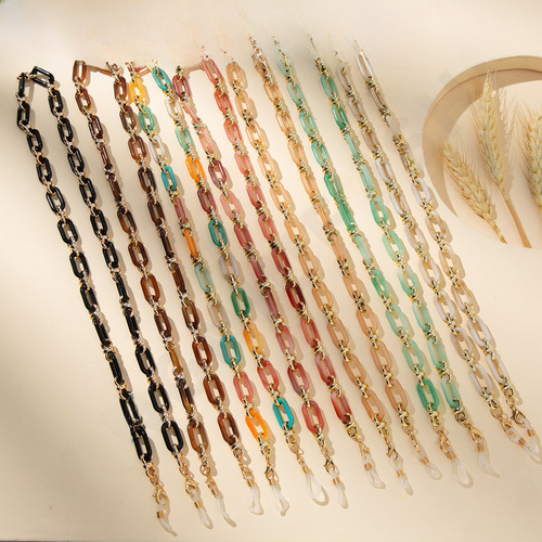 New Cross-border Acrylic Fashion Anti-lost Eyeglass Chain, Eyeglass Neck Strap, Factory Wholesale