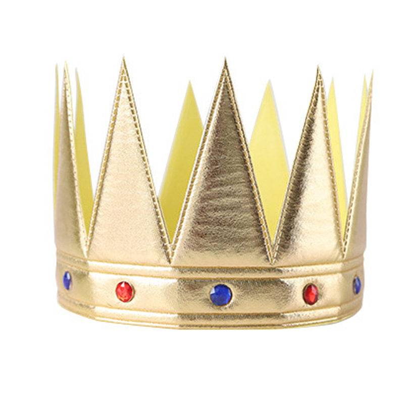 King Crown Halloween Kids Cumpleaños Decoración accesorios tela dorada suave sombreros tocadillos suministros de fiesta al por mayor