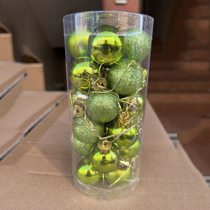 En stock suministro 24 bolas de Navidad de barril creativo bolas decorativas de Navidad bolas de plástico mate al por mayor regalos de Navidad
