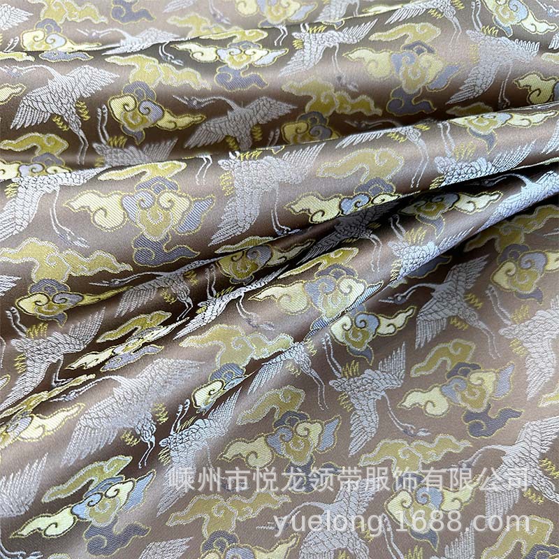 宋锦提花面料新中式汉服旗袍连衣裙真丝国风绸缎布料桑蚕丝提花料