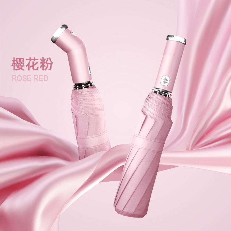 LED回転傘柄付き——10骨ピンク