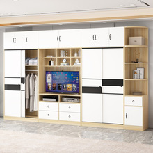 電視櫃組合牆櫃小戶型卧室電視機櫃衣櫃一體多功能背景牆高櫃