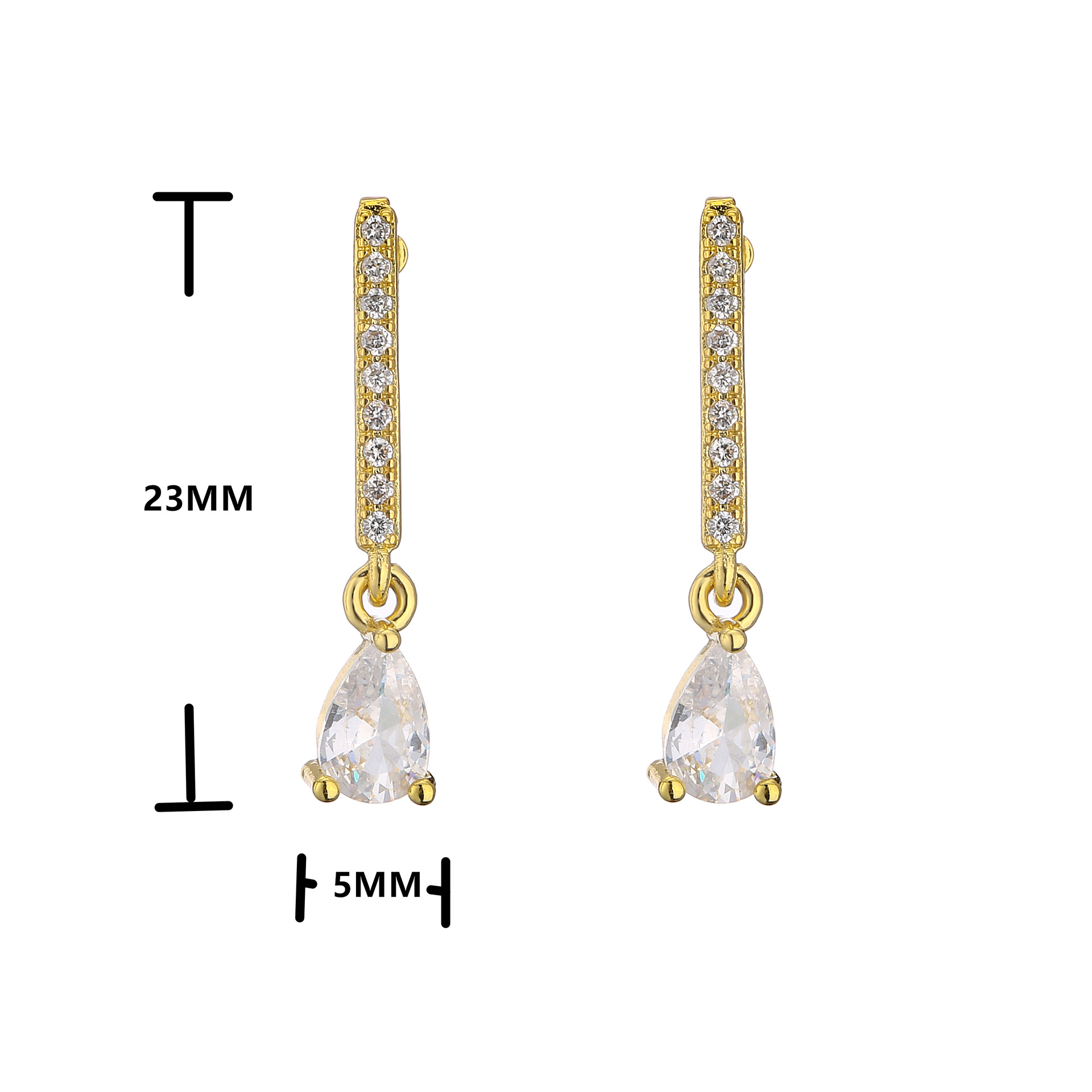 6g Weight Zircon Inlay Material Earrings Classification Wedding, Birthday, Festival Occasion Gem Material Water Droplets Pattern Women'S Gender Fashion Style White, Purple, Green, Blue, Champagne, Black Color Fashion Water Droplets Gem Zircon Earring Sets 1
