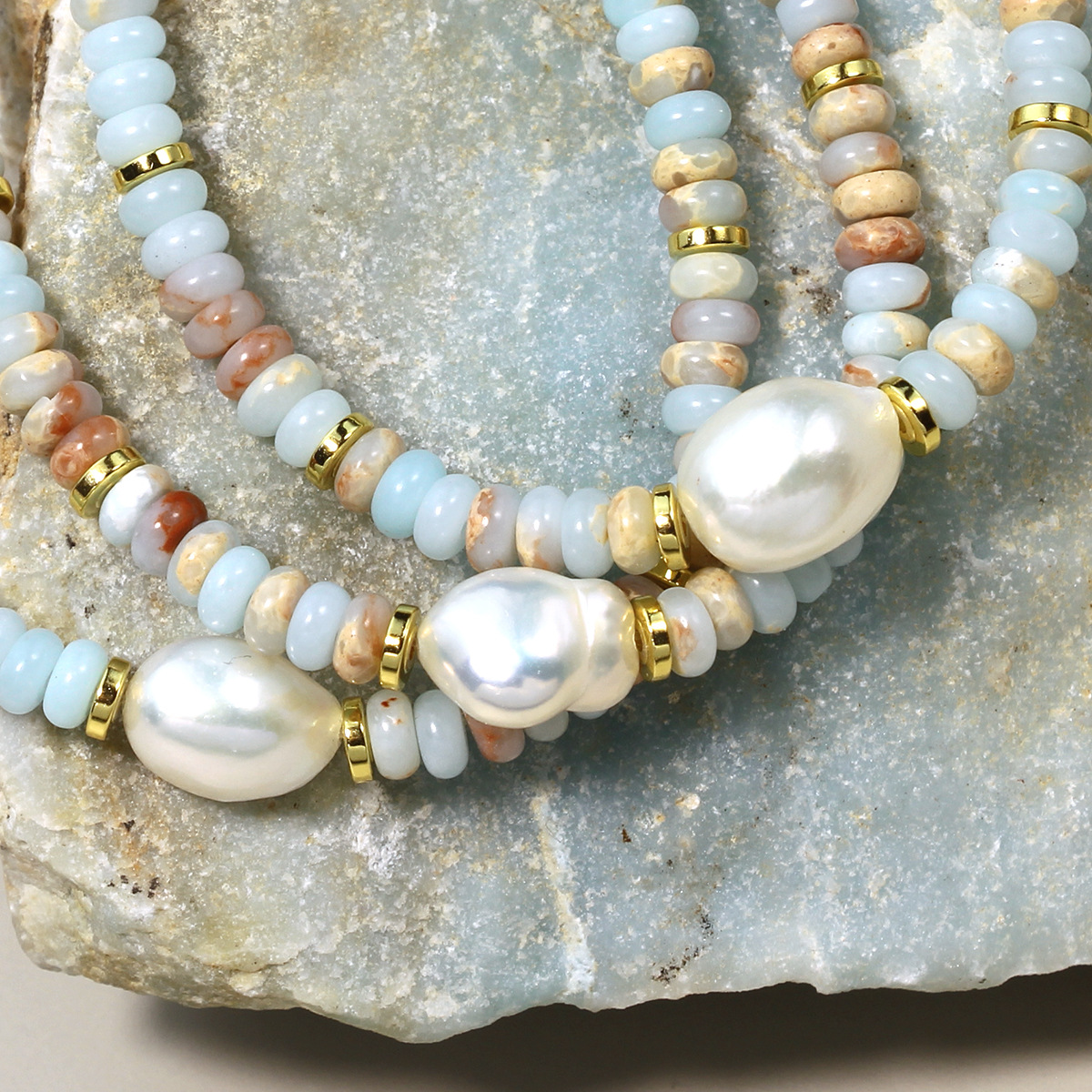 Irregular Pattern Ethnic Style Irregular 316L Stainless Steel Shoushan Stone Waterproof Non Tarnish Surgical Steel Beaded Chain Beaded Bracelets For Women's Holiday Daily