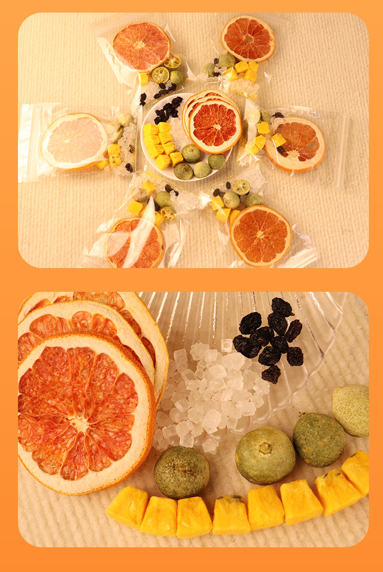 Green Tangerine Passionfruit Grapefruit Fruit Tea Bags 7 Pack Cold Brew Herbal Tea 140g details