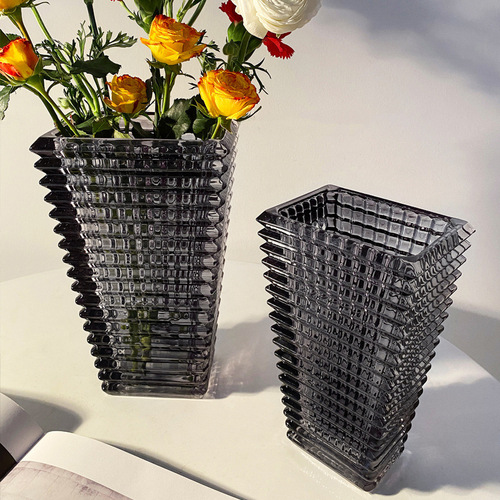 Ins-style creative crystal clear glass vase decoration, flower arrangement living room dining table decor minimalist hydroponic flower pot