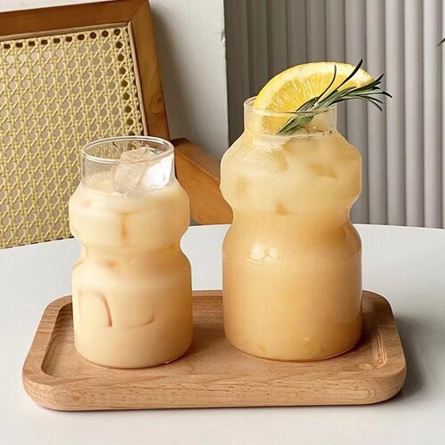 Manufacturer wholesale creative Insta yogurt glass cups borosilicate milk tea drink cups coffee cups cold drink cups