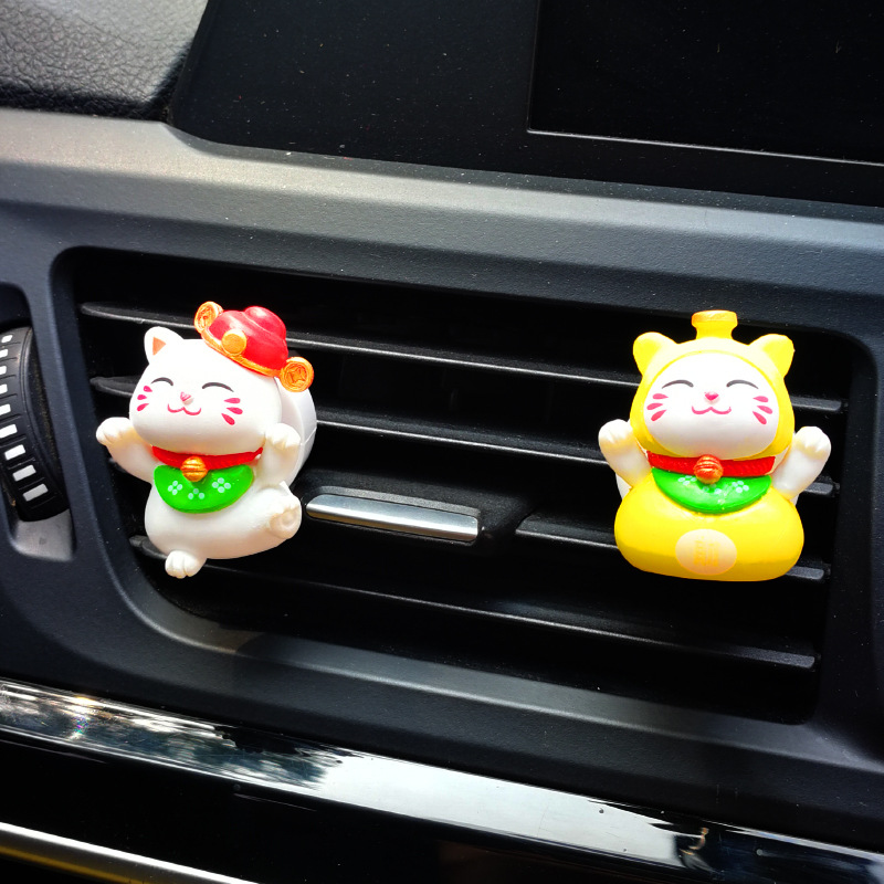 Aromaterapia de coche dibujos animados gato lindo coche salida de aire decoración aromaterapia coche ligero coche decoración de perfume coche