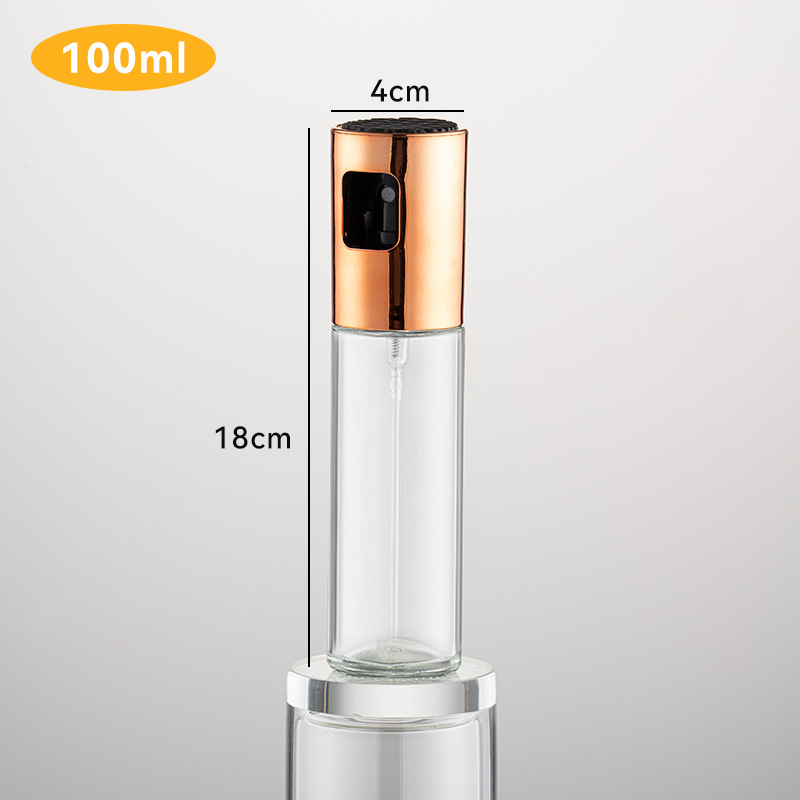 100ml botella de inyección de aceite de presión cocina parrilla botella de condimentos botella de vidrio boquilla de acero inoxidable botella de inyección de aceite control de aceite doméstico