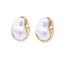 Retro small design universal earrings from pearl, Korean style, trend of season, simple and elegant design, french style