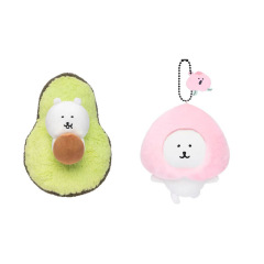 日系可爱自嘲熊桃子牛油果白熊系列玩偶玩具少女心包包生日礼品