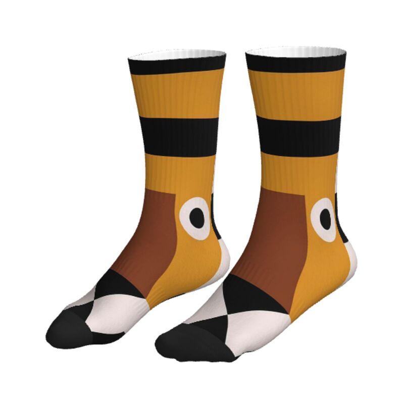 Pod Printed Abstract Geometric Face Patchwork Mid-Calf Socks Pod Printed Abstract Geometric Face Patchwork Mid-Calf Socks
