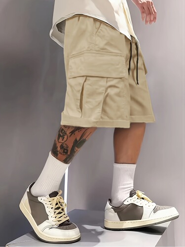 Men's Summer Plus Size Casual Sporty Multifunctional Pocket Shorts Suitable for Outdoor Activities