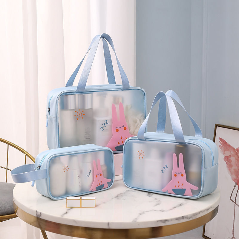 transparent Cosmetic travel Cosmetic Bag lovely Portable Storage bag capacity Wash bag Cross border