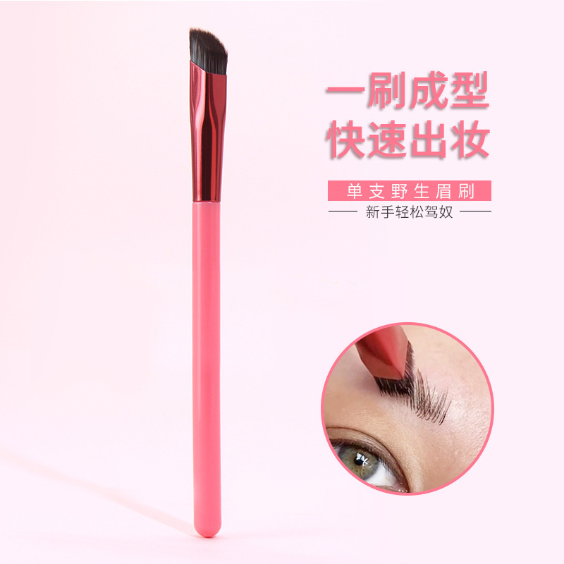 Cross-border exclusive wild eyebrow brush, multi-functional square three-dimensional concealer brush, angled eyebrow brush, hairline portable makeup brush full figure