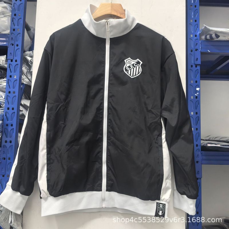 高品質パリフランスマン L ロイヤルレトロ刺繍肥厚ジッパー防雨ウインドブレーカーサッカーユニフォームファン|undefined