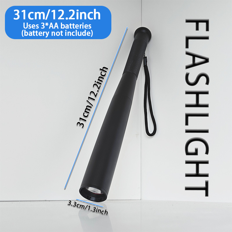 Venta directa de fábrica, bate de béisbol de patrulla al aire libre, linterna de luz fuerte, seguridad de autodefensa, linterna de aleación de aluminio multifuncional para automóvil