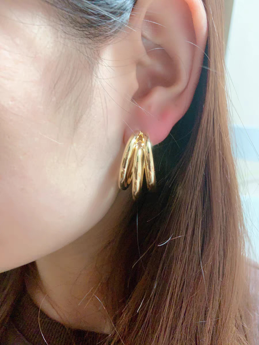 Plating Design 1 Pair Retro Simple Style C Shape Plating Titanium Steel Ear Studs