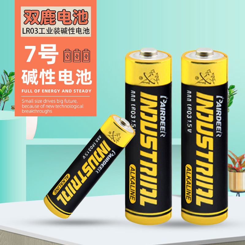 厂家批发7号AAALR03 24A双鹿工业装碱性电池遥控器血压计玩具电池