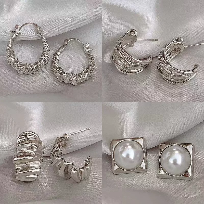 Серебряная игла, циркон, серебряные серьги, широкий цветовой диапазон, простой и элегантный дизайн