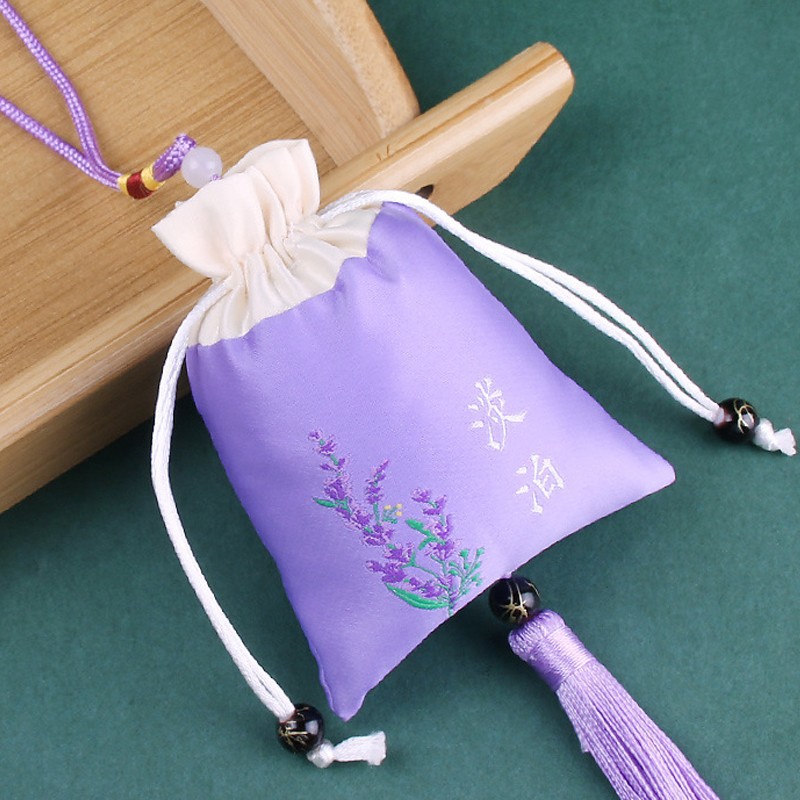 Bolsita bolsita bolsa vacía Dragon Boat Festival portátil repelente de mosquitos bolsa DIY azul y blanco bolsa de lino de algodón bolsa bolsita