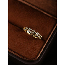 L 22281 Gold plated zircon chain ring �������ʯ��ָ