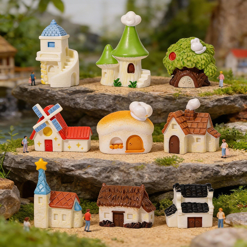 Micro-Landscape Moss Creative Windmill Castle Cute Figurines Gardening DIY Decorations Dollhouse Desktop Small Ornaments Micro-Landscape Moss Creative Windmill Castle Cute Figurines Gardening DIY Decorations Dollhouse Desktop Small Ornaments