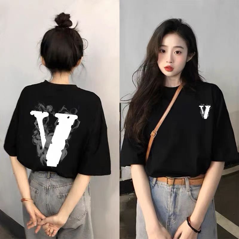 夏の純粋な綿の女性のための半袖 tシャツ 2025 新しいホットスタイル白ルーズカジュアル多用途 tシャツファット mm トップ服|undefined